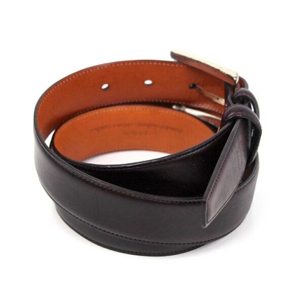 Trafalgar EASTON BROWN GENUINE LEATHER 1 1/8"Wd DRESS MEN'S BELT Sz 38/95 (X88 - Picture 5 of 12